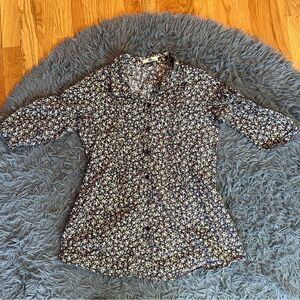 Vintage Diesel Cotton Ditsy Floral Print Button Down Shirt Size M Y2K 90